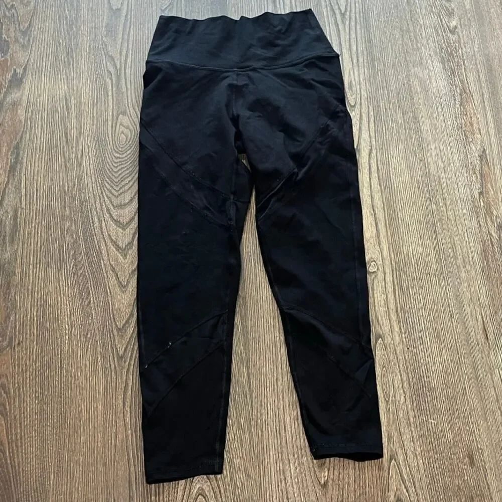 Aerie Womens Chill Play Move Athletic High-Rise Leggings Pull-On Black Size M